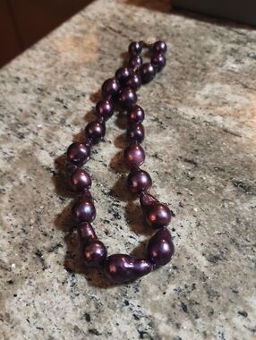 JTV Iridescent Purple Pearl Necklace